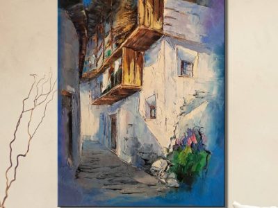 Blins, la luce sulla casa. Olio su tela.