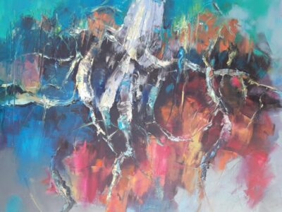 Dettaglio di radice su variazione di magenta e blu.