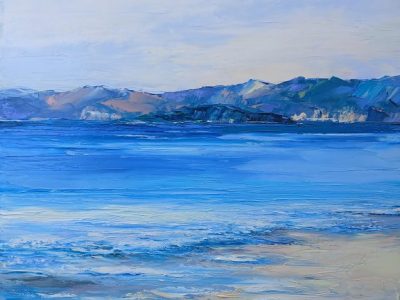 Mare. Grande tela con cielo e mare.