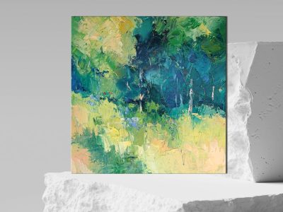 Quadro verde bosco, olio su tela.